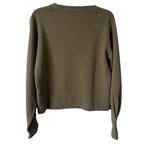NWT SKFK Miren Green Ribbed Long Sleeve Crewneck Top - Picture 6 of 10